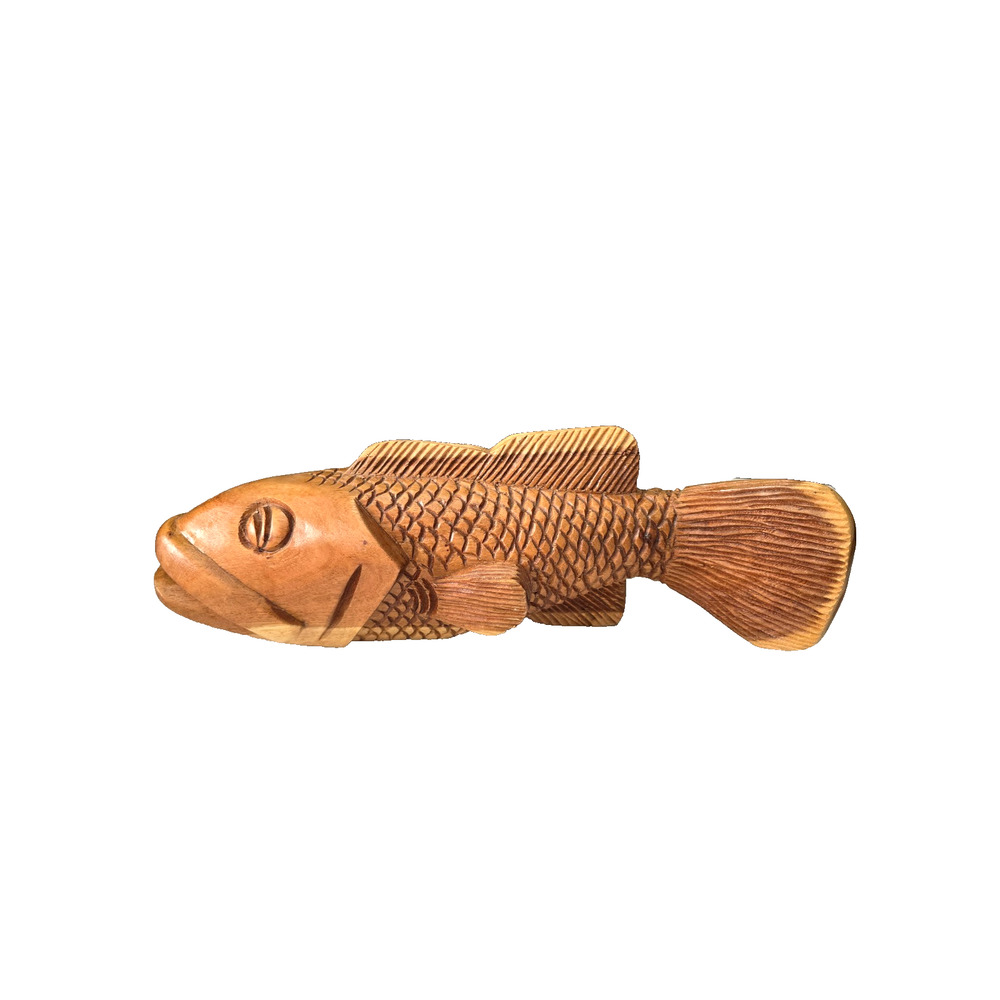 Hand Carved Wooden Fish 14" Signed Martin